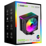 GameMax Sigma 550 Black ARGB CPU Cooler — 120 mm PWM Infinity Fan 🌈 | 5× 6 mm Heat Pipes 🔥 | TDP 220 W 💪