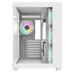 CiT Vision White ATX Gaming Cube with Tempered Glass Front and Side Panels with 4 x CiT Tornado Dual-Ring Infinity Fans - Image 3