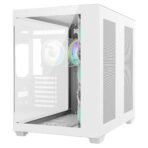 CiT Vision White ATX Gaming Cube with Tempered Glass Front and Side Panels with 4 x CiT Tornado Dual-Ring Infinity Fans - Image 4