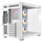 CiT Vision White ATX Gaming Cube with Tempered Glass Front and Side Panels with 4 x CiT Tornado Dual-Ring Infinity Fans - Image 7