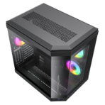 GameMax Hype (Black) Mid-Tower ATX — Dual-Chamber 🧱 | Panoramic Tempered Glass 🪟🪟🪟 | 3× 120 mm Infinity ARGB Fans 🌈 | USB-C ⚡ - Image 5