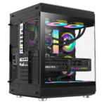 GameMax Hype (Black) Mid-Tower ATX — Dual-Chamber 🧱 | Panoramic Tempered Glass 🪟🪟🪟 | 3× 120 mm Infinity ARGB Fans 🌈 | USB-C ⚡ - Image 6