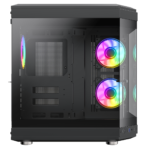 GameMax Hype (Black) Mid-Tower ATX — Dual-Chamber 🧱 | Panoramic Tempered Glass 🪟🪟🪟 | 3× 120 mm Infinity ARGB Fans 🌈 | USB-C ⚡ - Image 7