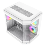 GameMax Hype (White) Mid-Tower ATX — Dual-Chamber 🧱 | Panoramic Tempered Glass 🪟🪟🪟 | 3× 120 mm Infinity ARGB Fans 🌈 | USB-C ⚡ - Image 4