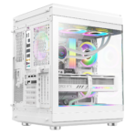 GameMax Hype (White) Mid-Tower ATX — Dual-Chamber 🧱 | Panoramic Tempered Glass 🪟🪟🪟 | 3× 120 mm Infinity ARGB Fans 🌈 | USB-C ⚡ - Image 5