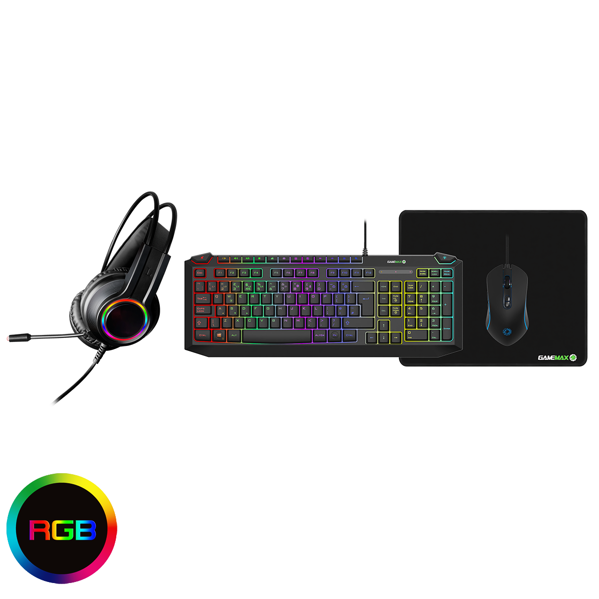 kbgmxpulse4in1.png GameMax Pulse 4-in-1 Gaming Bundle — Keyboard ⌨️ + Mouse 🖱️ + Headset 🎧 + Mouse Mat 🖼️ | RGB LED | UK Layout 🇬🇧 - Image 1
